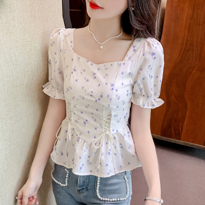 Romper Floral Print - Blusas Vintage de Verão Estampadas para