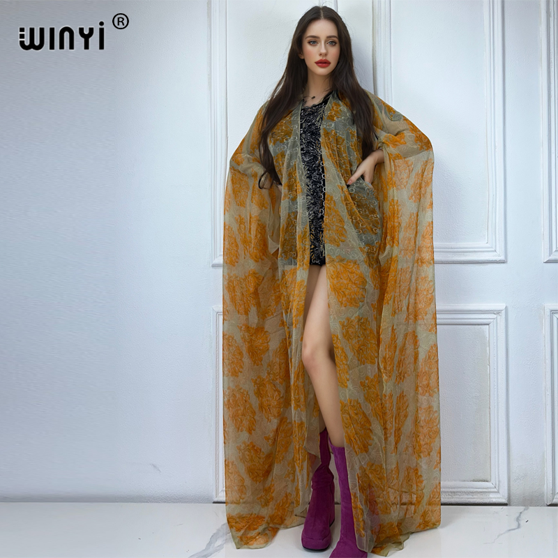 Cover Up Kaftan - Winyi maxi quimono verão perspectiva sexy