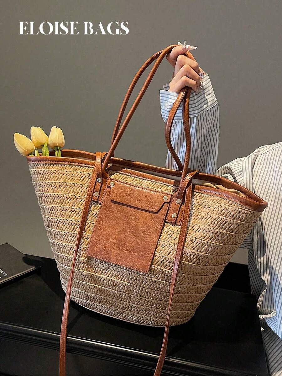 Tote Bag Beach - Bolsa de Ombro Grande de Palha