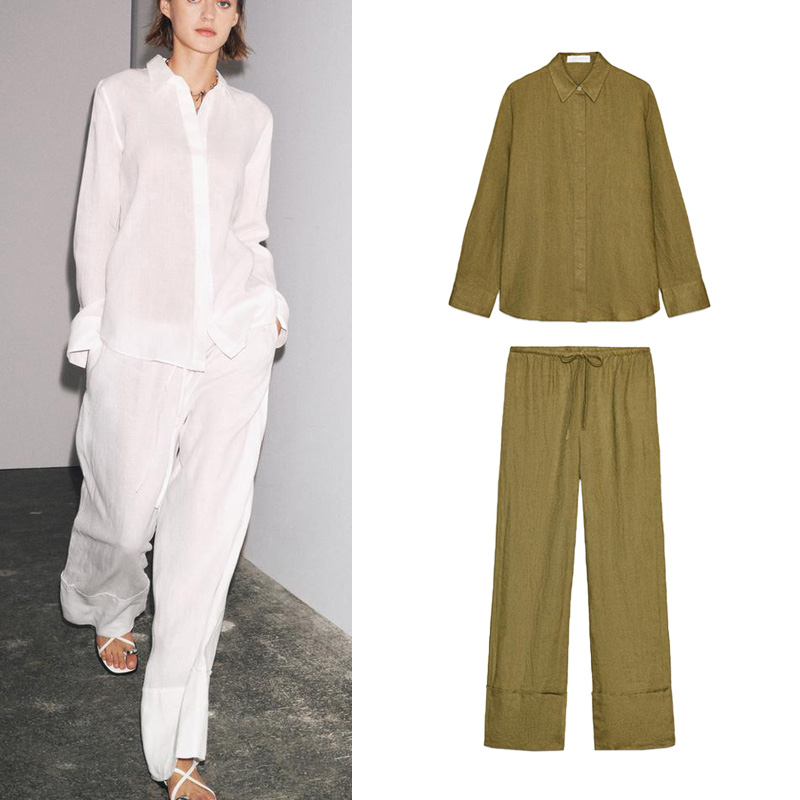 Conjunto de duas peças com csa - Linen Pant Wide avaliação e preço