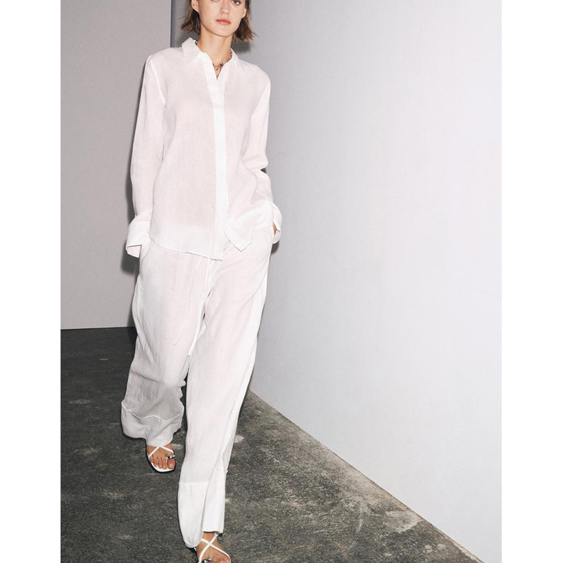 Conjunto de duas peças com csa - Linen Pant Wide avaliação e preço
