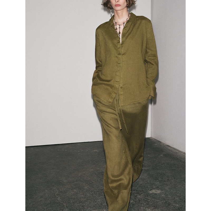 Conjunto de duas peças com csa - Linen Pant Wide avaliação e preço