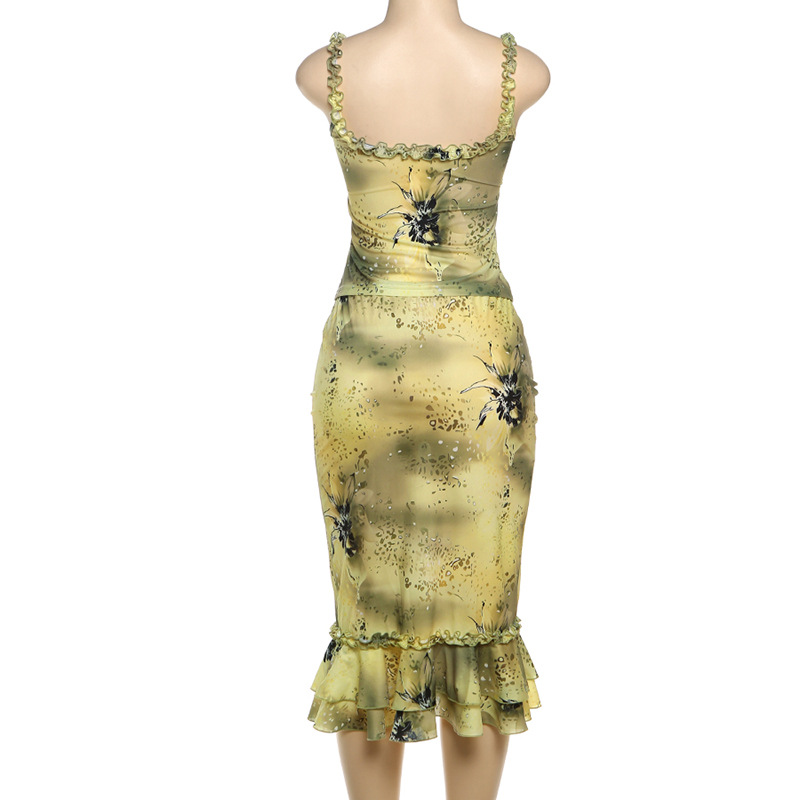 Conjunto Feminino de 2 Peças c - Midi Skirt Floral avaliação e preço