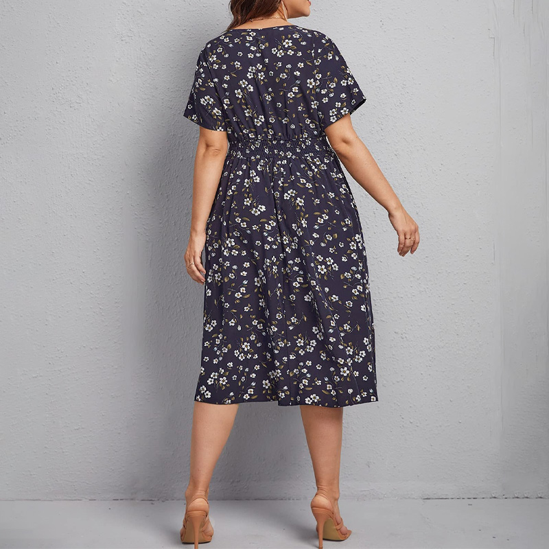 Vestido feminino plus size, ve - Romper Floral Print avaliação e preço