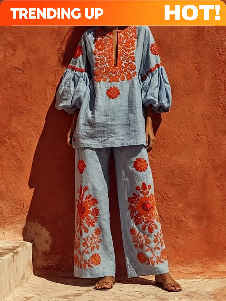Conjunto Feminino Boho de Linh - Linen Pant Wide avaliação e preço