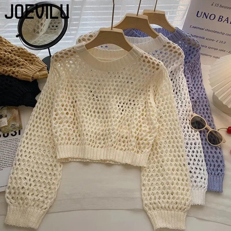 Oco para fora malha colheita t - Crop Top Crochet avaliação e preço