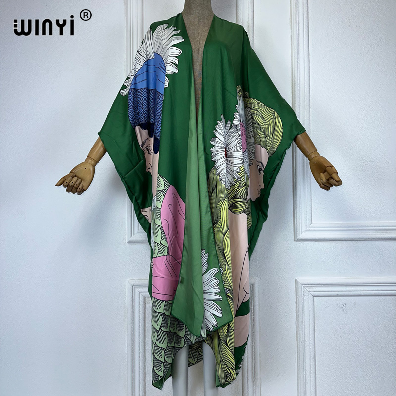 Winyi boho impressão quimono s - Cover Up Kaftan avaliação e preço