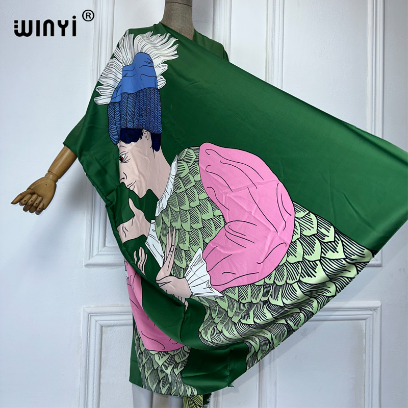 Winyi boho impressão quimono s - Cover Up Kaftan avaliação e preço