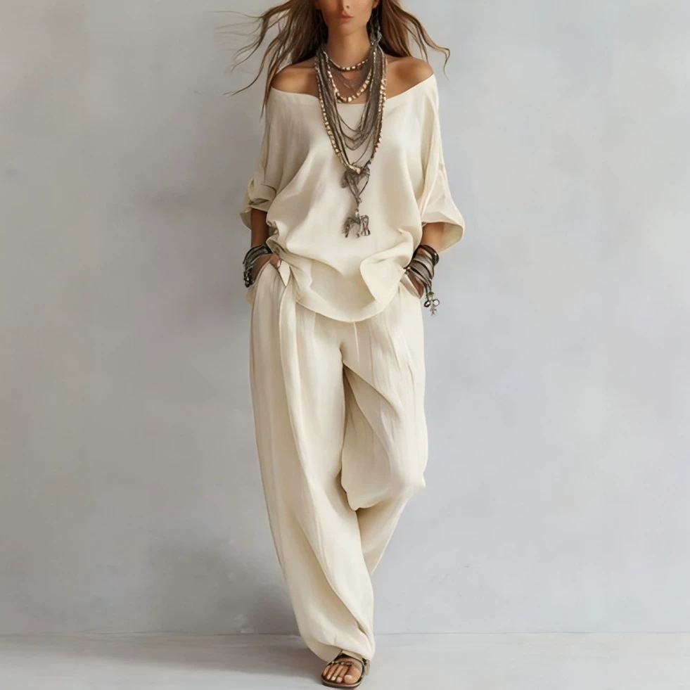 Conjunto de Top de Linho Solto - Linen Pant Wide avaliação e preço