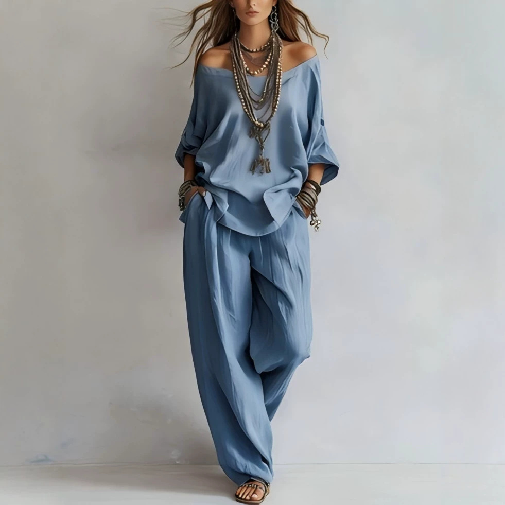 Conjunto de Top de Linho Solto - Linen Pant Wide avaliação e preço