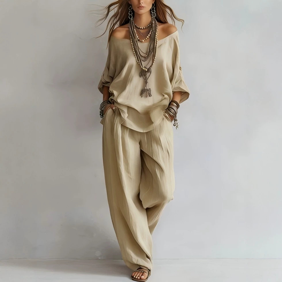 Conjunto de Top de Linho Solto - Linen Pant Wide avaliação e preço