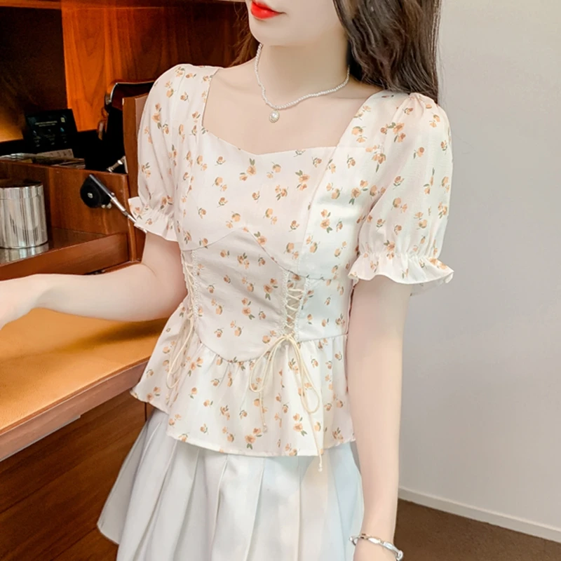 Blusas Vintage de Verão Estamp - Romper Floral Print avaliação e preço