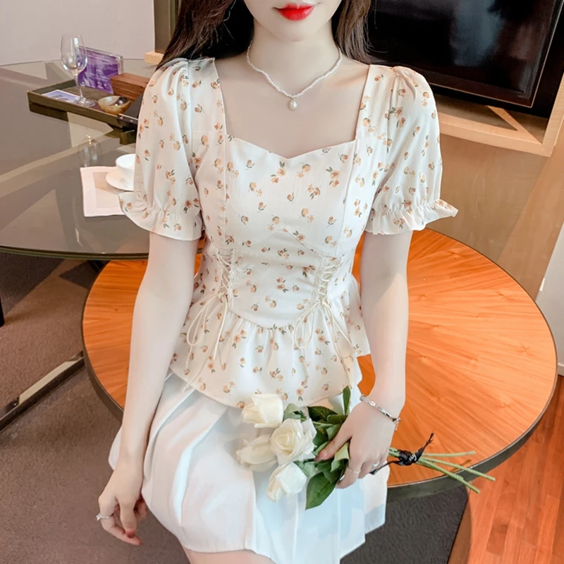 Blusas Vintage de Verão Estamp - Romper Floral Print avaliação e preço