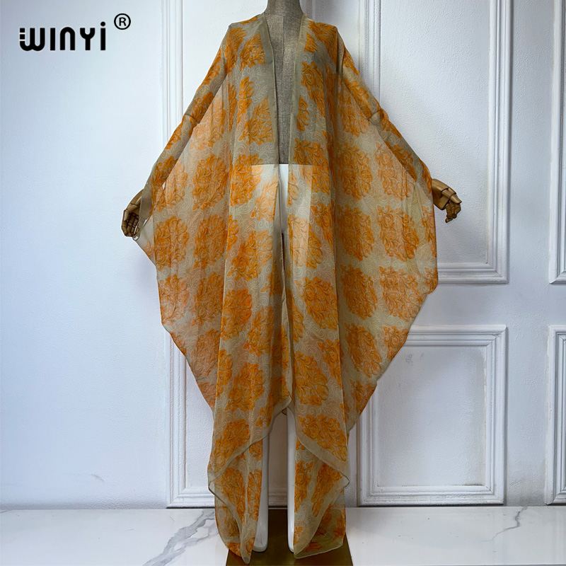 Winyi maxi quimono verão persp - Cover Up Kaftan avaliação e preço