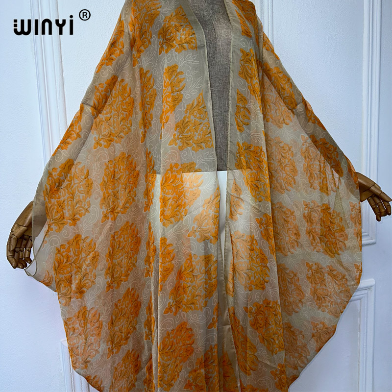 Winyi maxi quimono verão persp - Cover Up Kaftan avaliação e preço