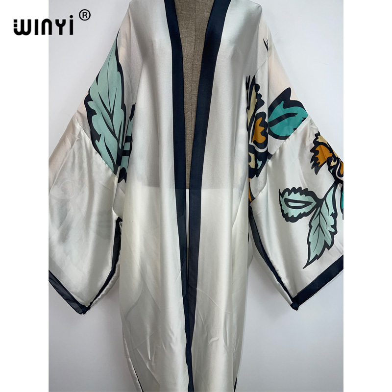 WINYI-Cardigã Boho de manga co - Cover Up Kaftan avaliação e preço