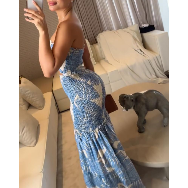 Vestido Floral de Férias CHICM - Maxi Dress Halter avaliação e preço