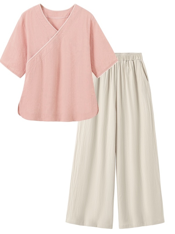 Novo Conjunto Feminino de Duas - Linen Pant Wide avaliação e preço