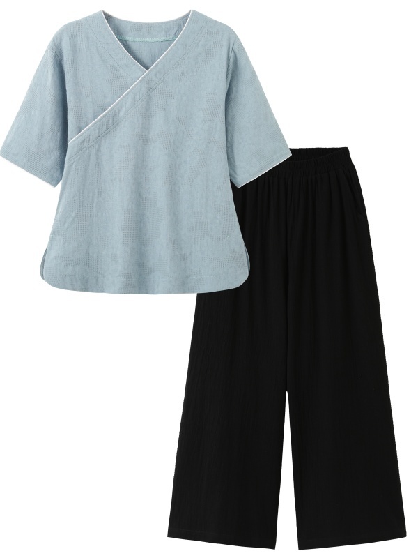 Novo Conjunto Feminino de Duas - Linen Pant Wide avaliação e preço