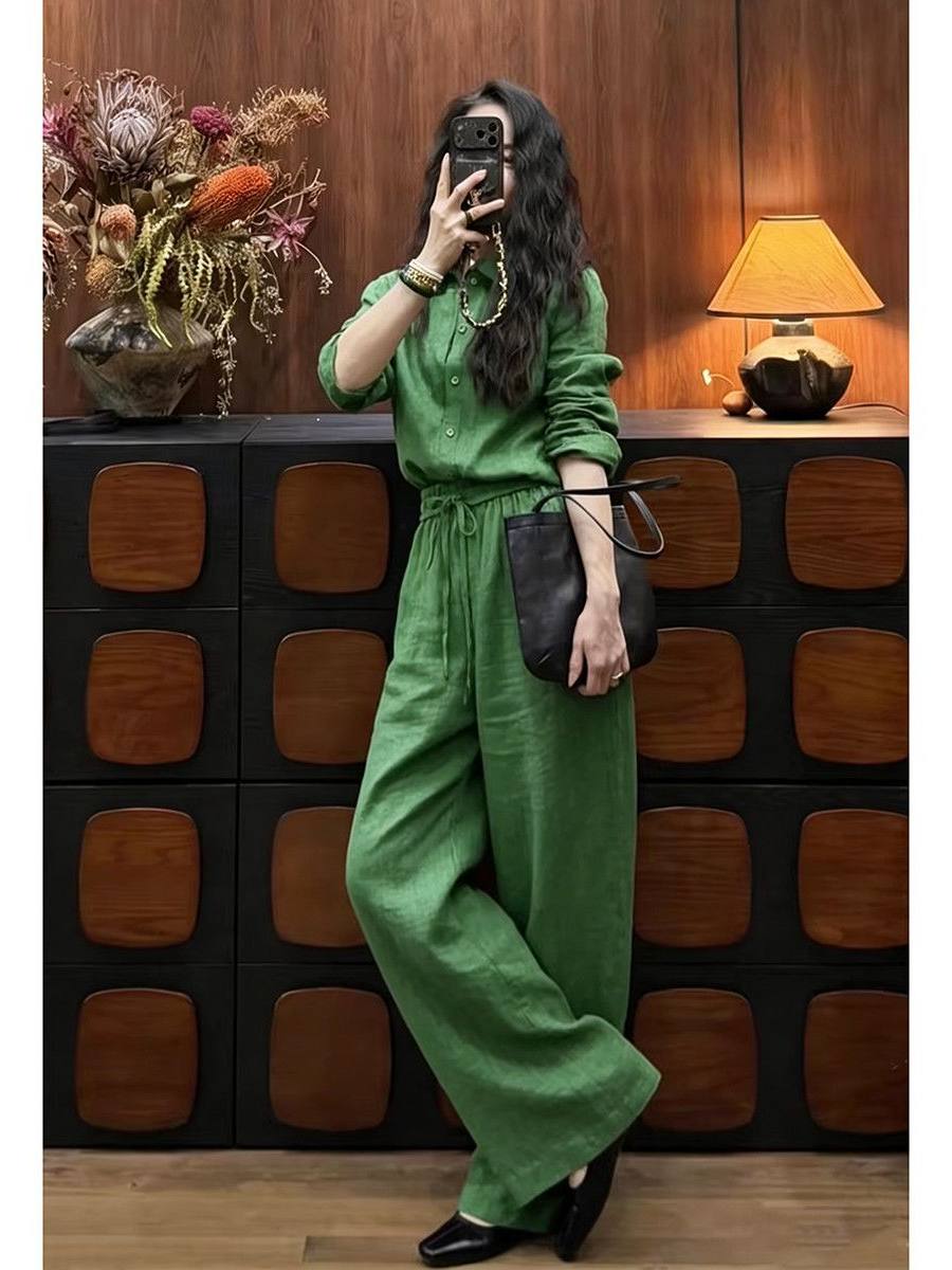 Conjunto de duas peças: Camisa - Linen Pant Wide avaliação e preço