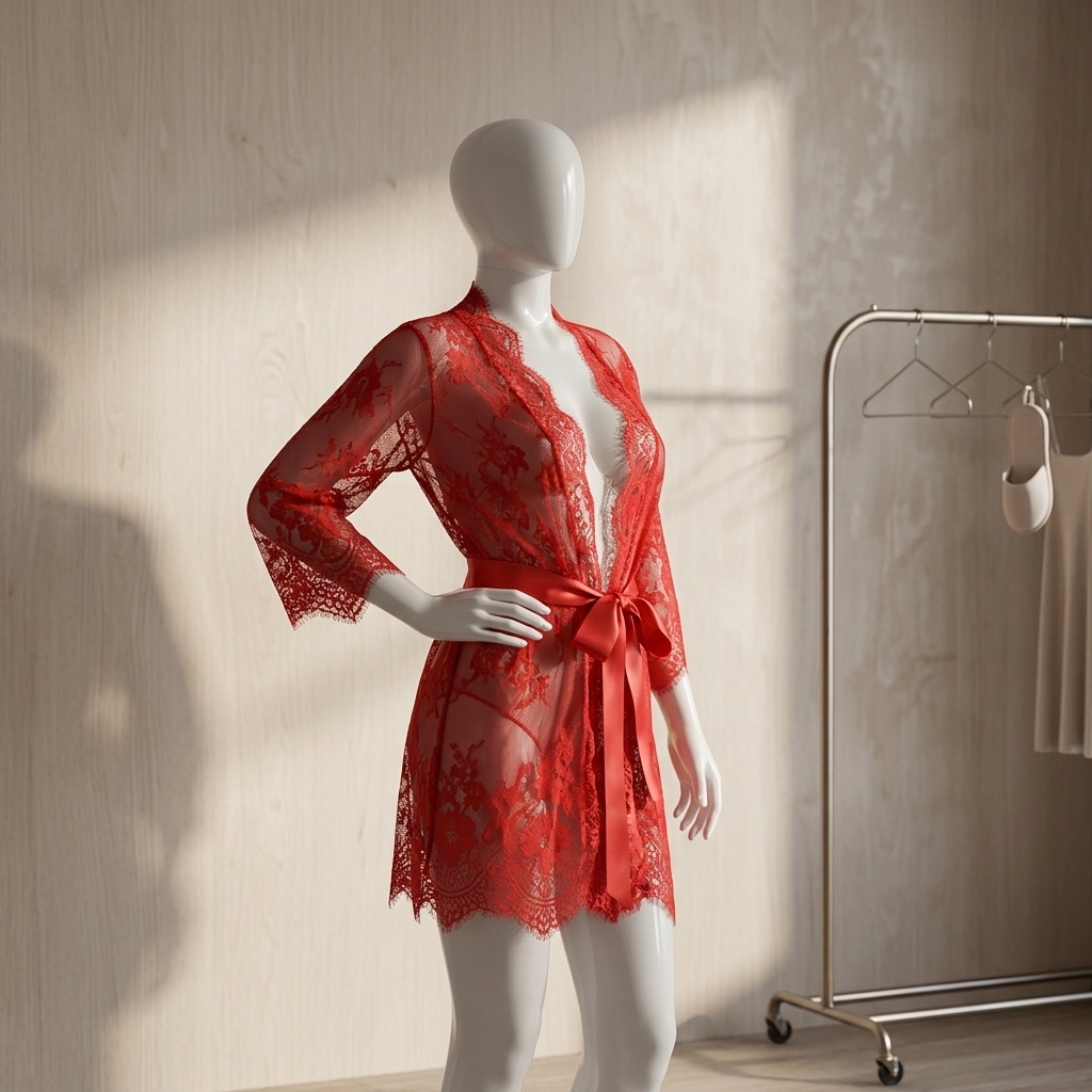 Roupão de Lingerie de Renda Fl - Kimono Sheer Floral avaliação e preço