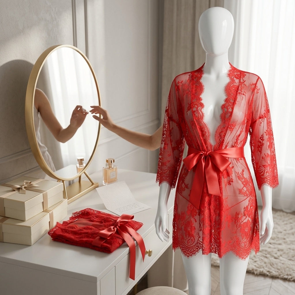 Roupão de Lingerie de Renda Fl - Kimono Sheer Floral avaliação e preço